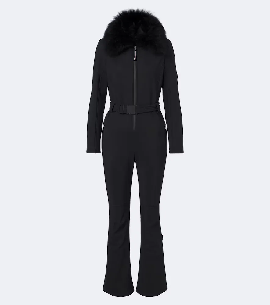 Belted Shearling-Trimmed Ski Suit by Yves Salomon