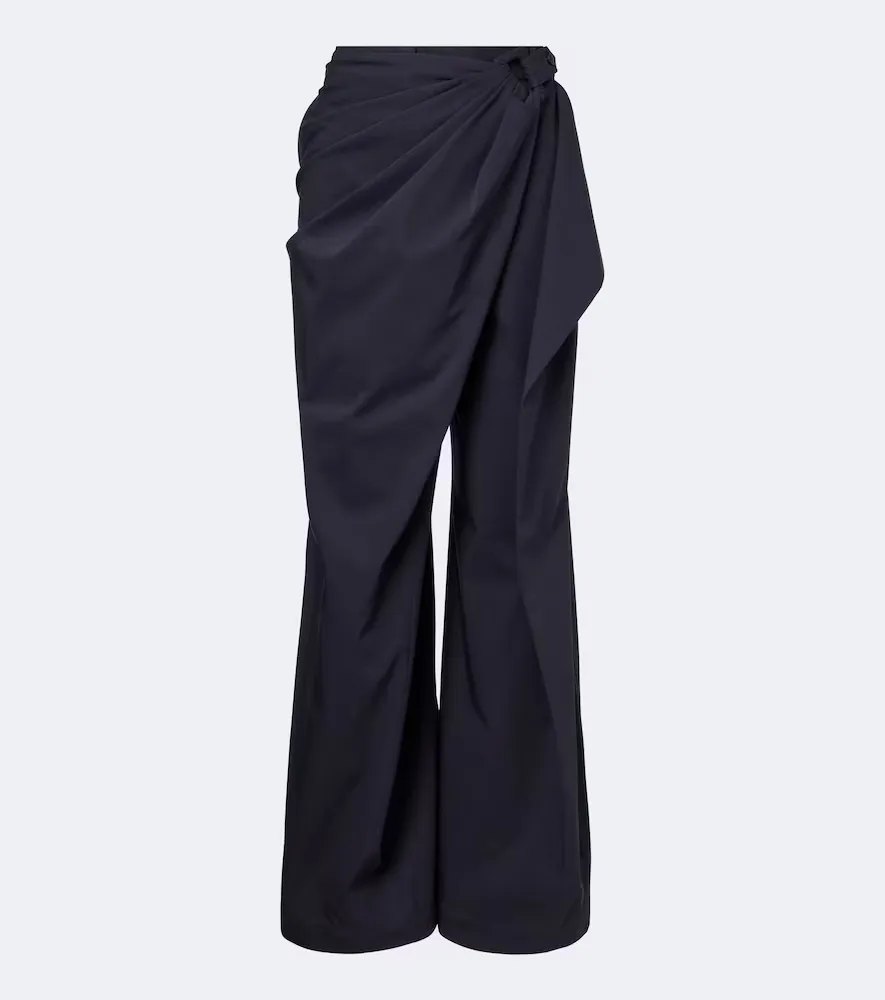 Twist Draped Cotton Wide-Leg Pants by JW Anderson