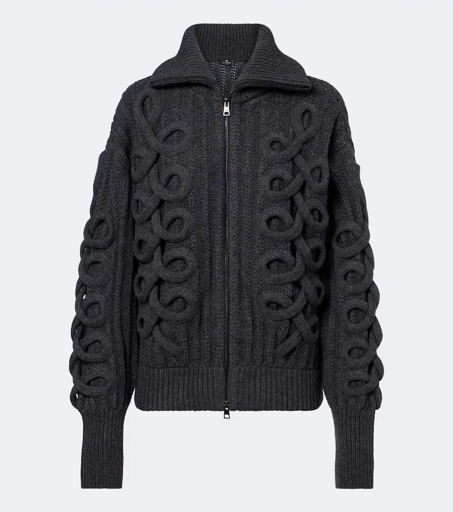 Ribbed-Knit Wool-Blend Zip-Up Cardigan by ETRO
