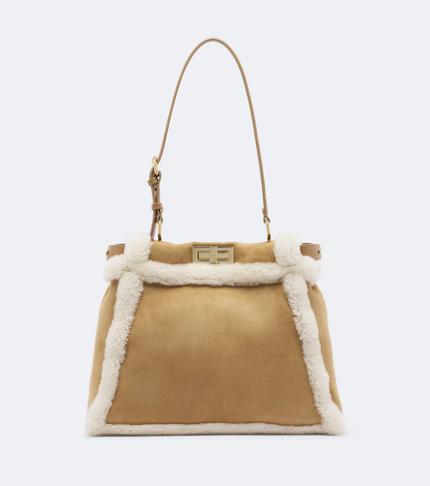 Peekaboo Medium Suede Top-Handle Bag