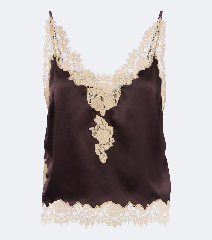 Kira Lace-Trimmed Silk Satin Camisole