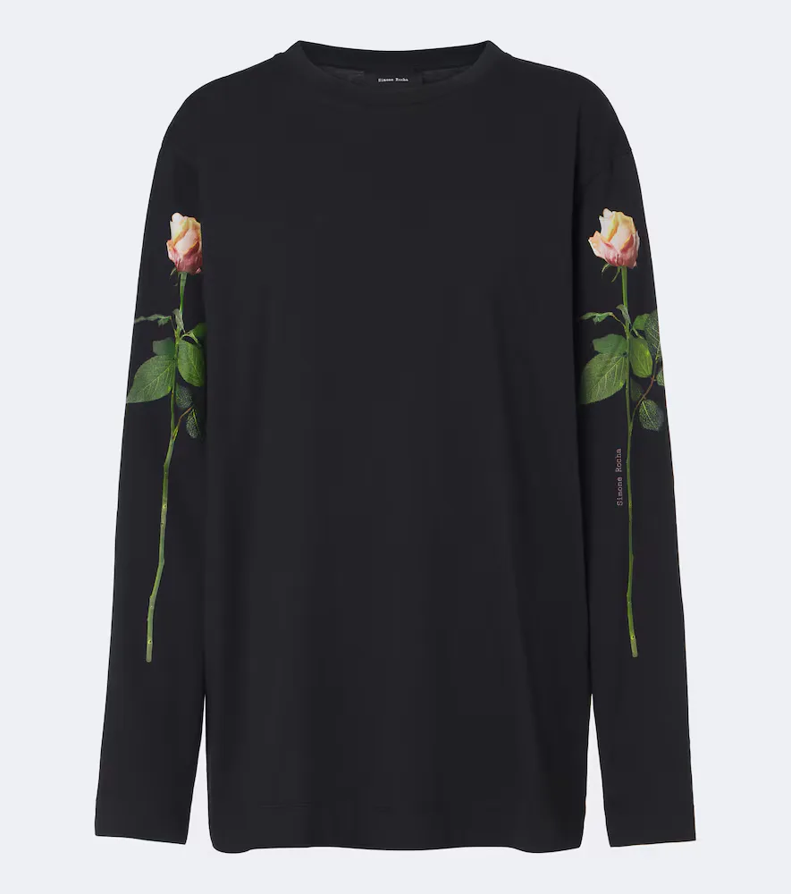 Floral Cotton Jersey T-Shirt by Simone Rocha