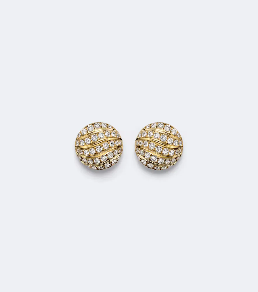 Sculpted Cable 18kt Gold Earrings with Diamonds