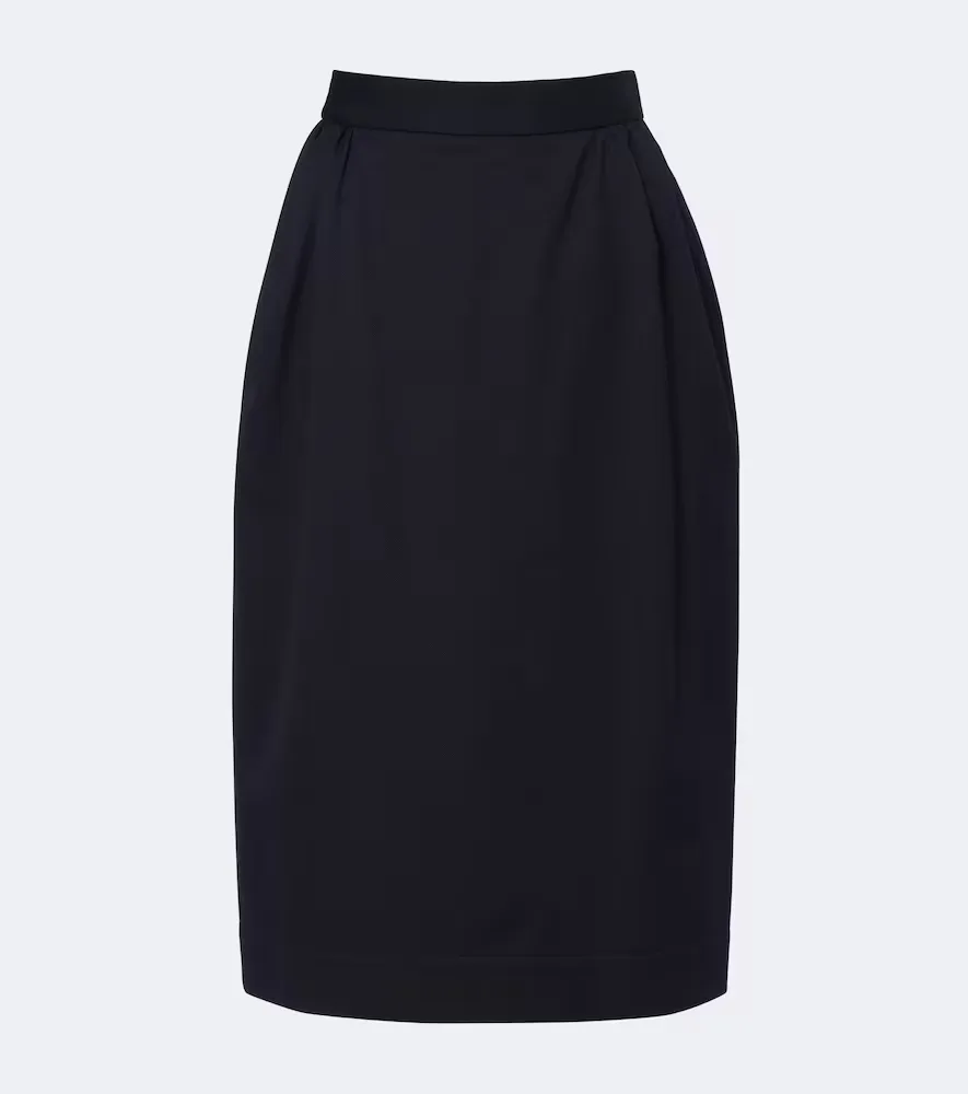 Pleated Cotton and Wool Pencil Skirt by Vivienne Westwood