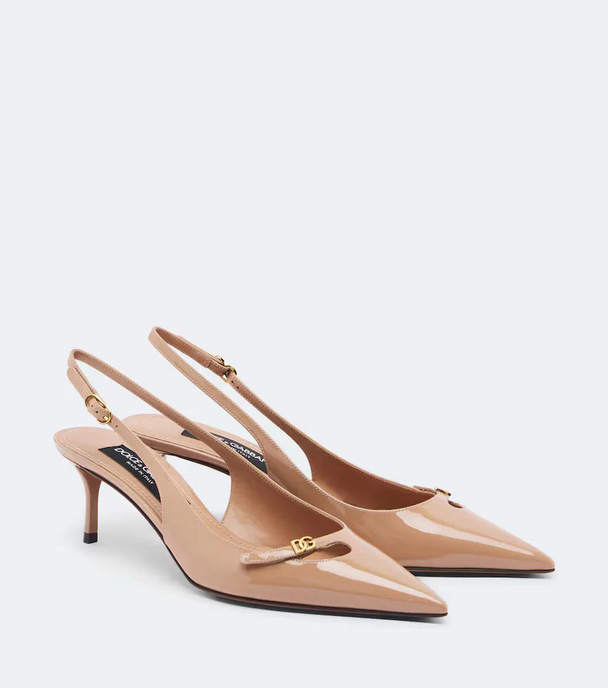 DG Patent Leather Slingback Pumps by Dolce&Gabbana
