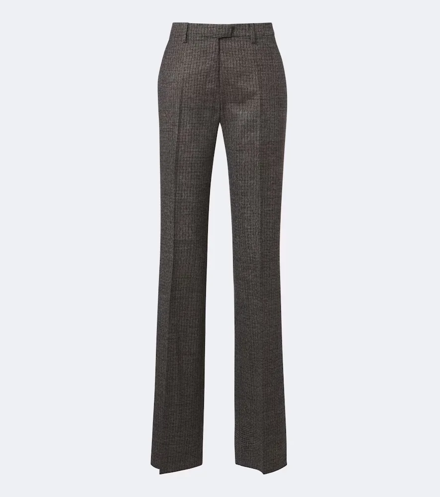 Checked Wool Straight Pants by ETRO