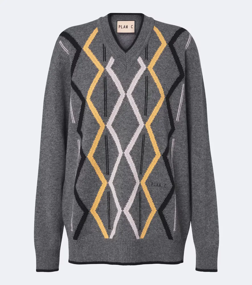 Argyle Wool and Cashmere Sweater by Plan C