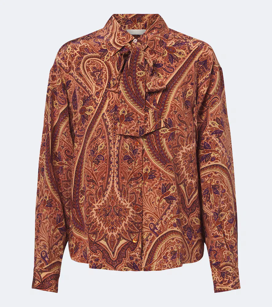 Lise Tie-Neck Silk Crêpe De Chine Blouse