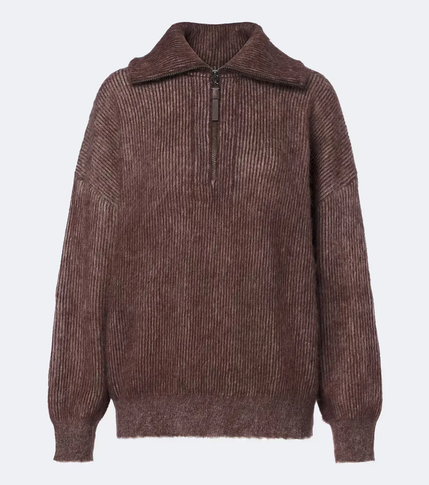 Mohair and Wool-Blend Half-Zip Sweater by Brunello Cucinelli