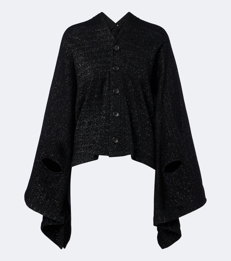 Draped Wool and Cotton-Blend Cardigan by Junya Watanabe
