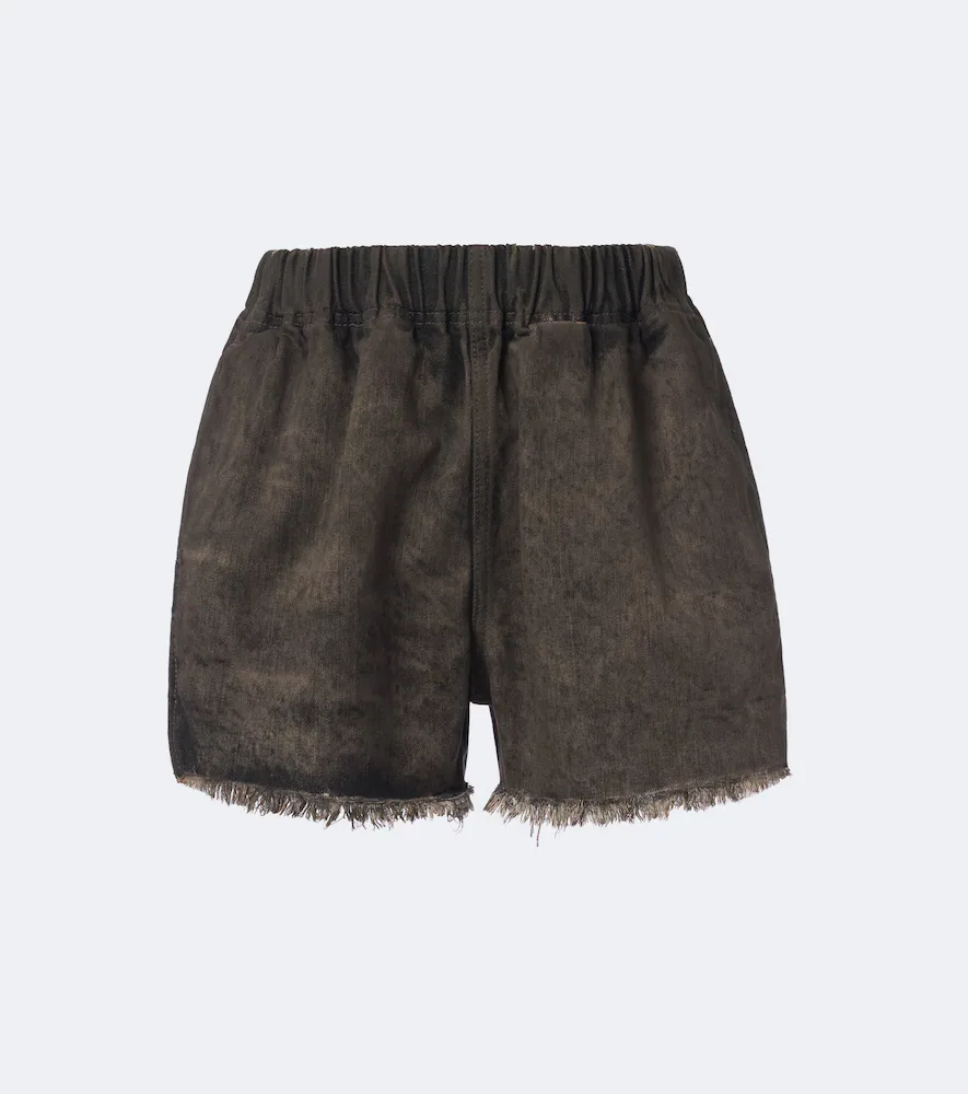 Distressed Denim Shorts by Rick Owens