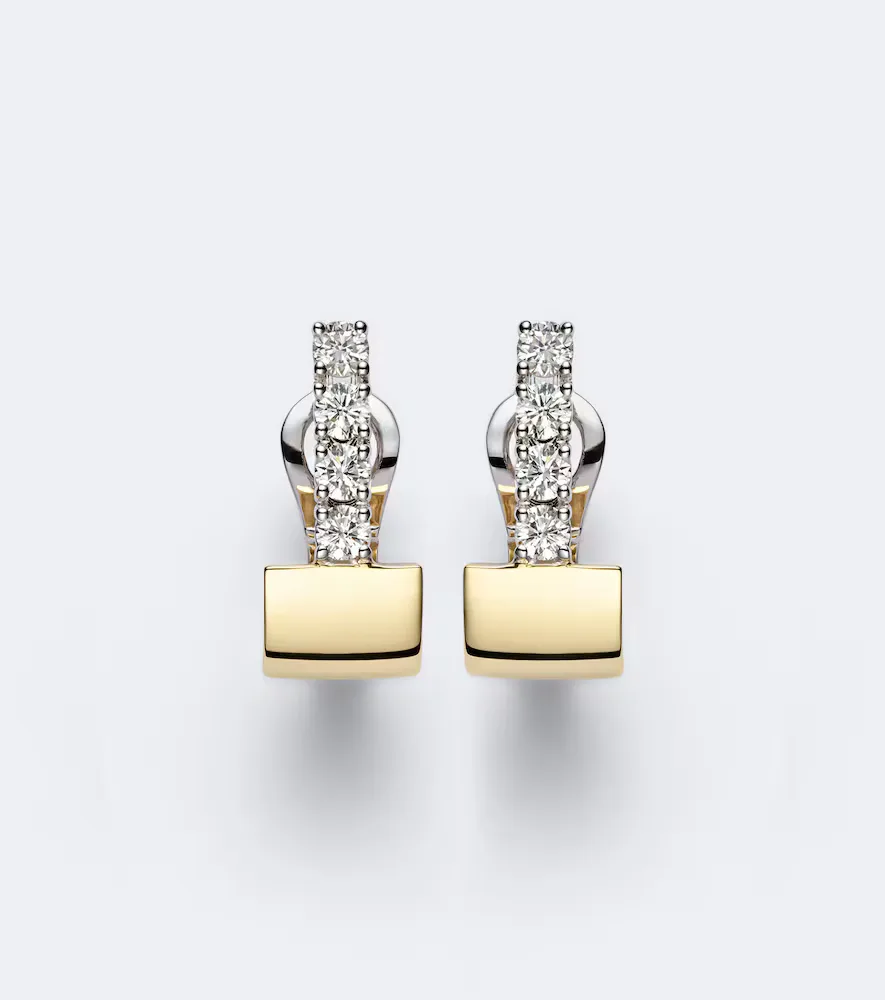 Golden Strada 18kt Gold Huggie Earrings with Diamonds