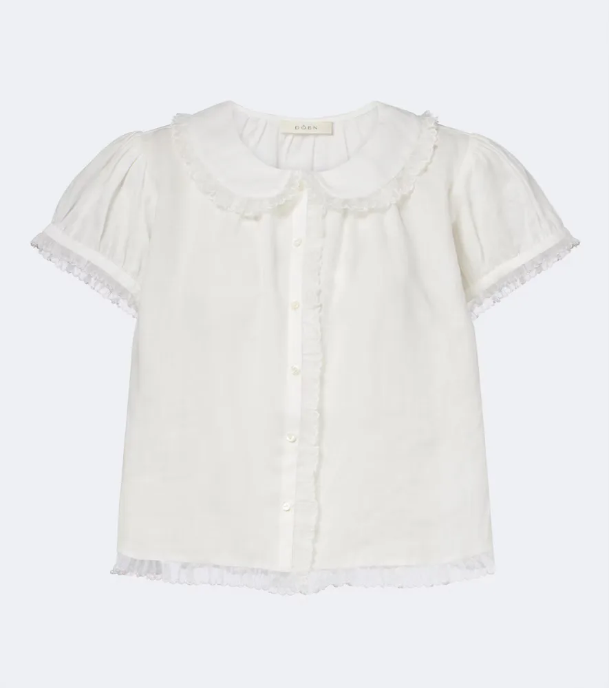 Karina Scalloped Ramie Blouse by Doen