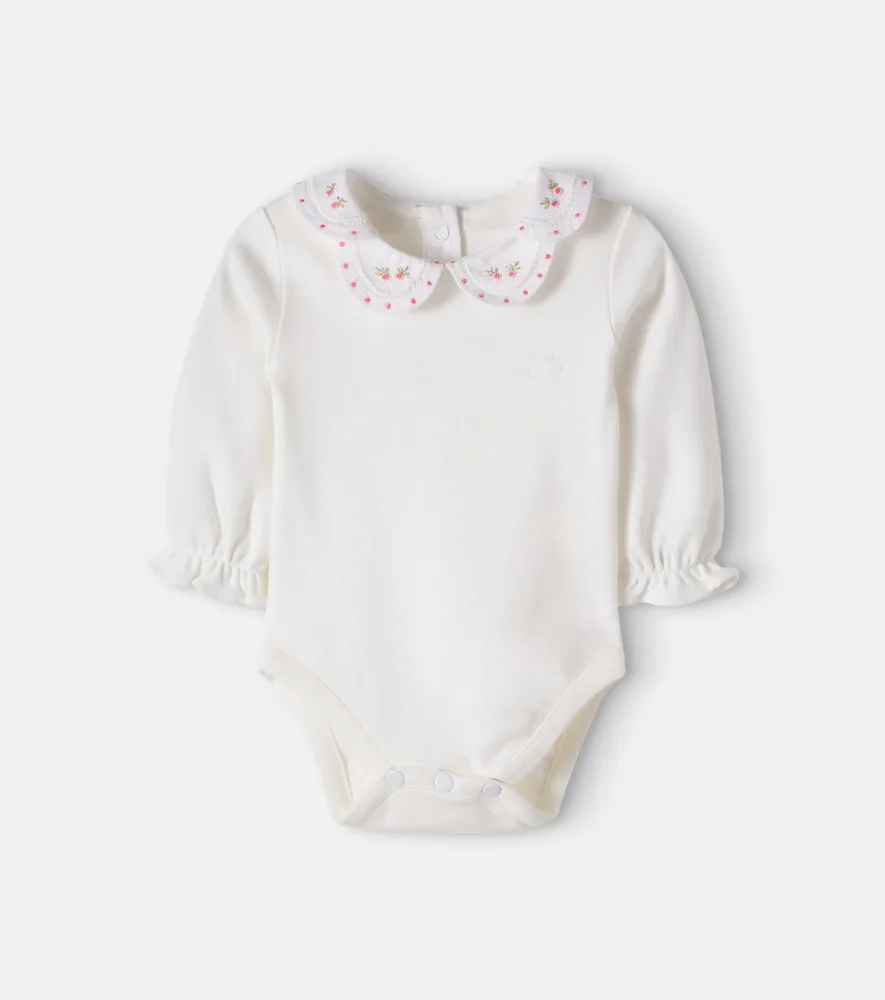 Embroidered Cotton-Blend Bodysuit by Tartine Et Chocolat