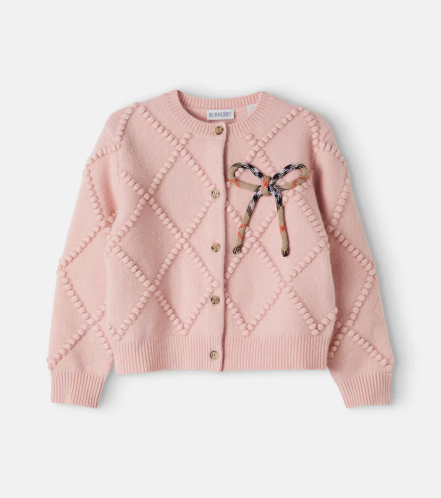 Burberry Check Wool and Cashmere Cardigan by Burberry