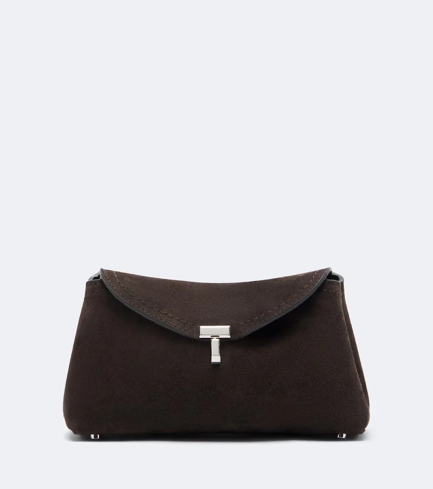 T-Lock Nano Suede Clutch by Totême
