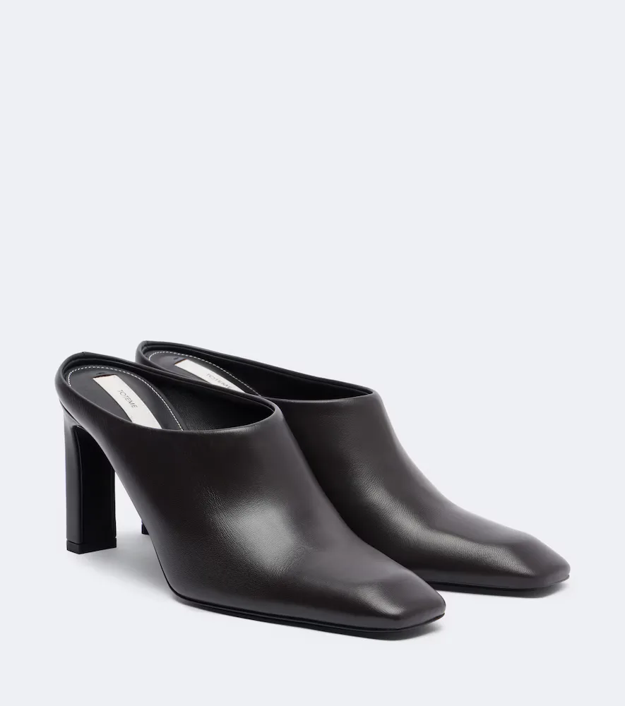 Leather Mules by Totême