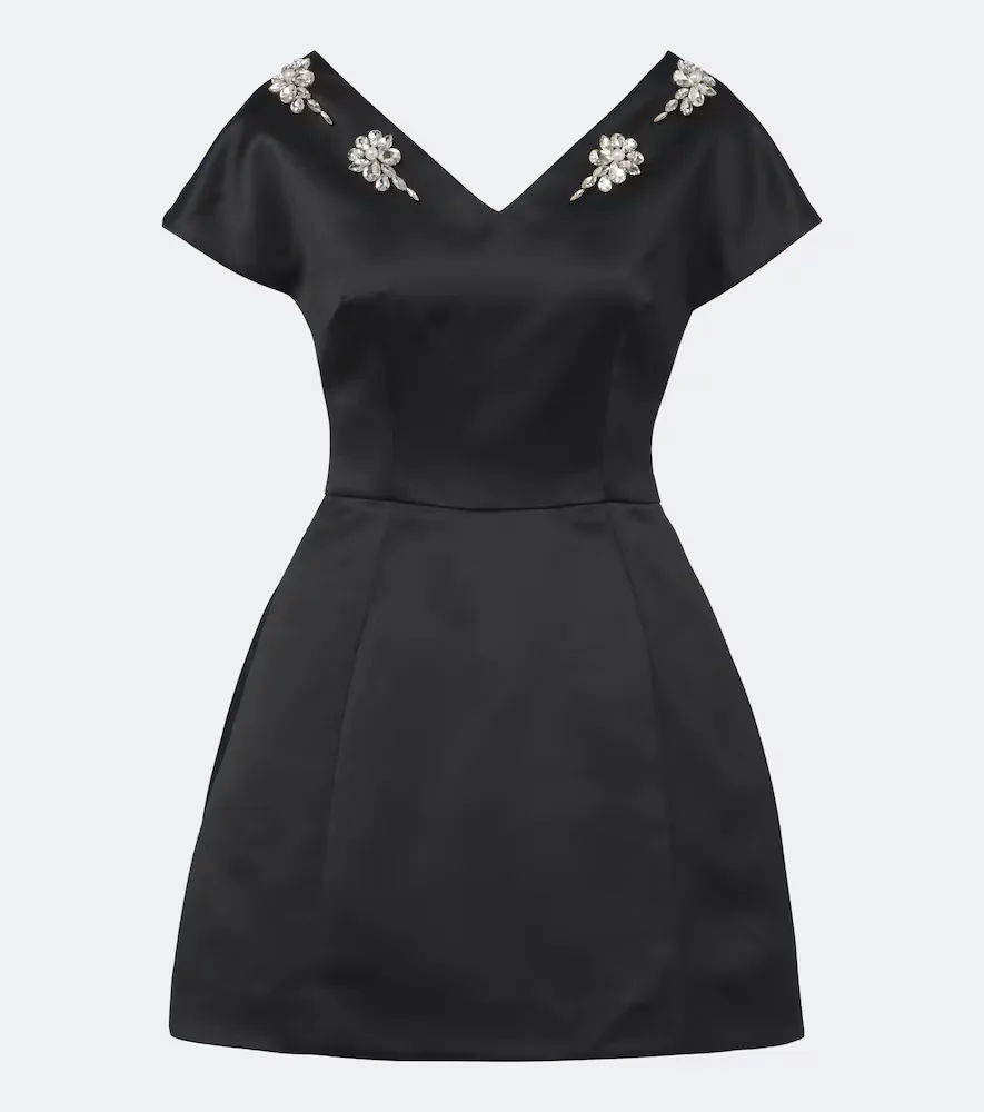 Embellished Satin Minidress by Simone Rocha
