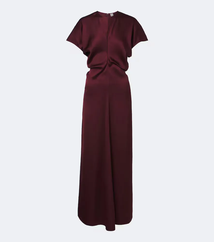 Draped Crêpe Satin Maxi Dress by Totême