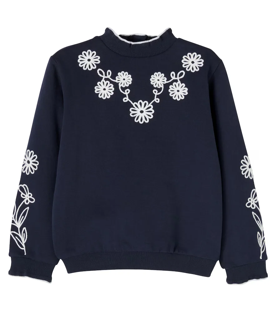 Embroidered Cotton-Blend Jersey Sweatshirt by Tartine Et Chocolat