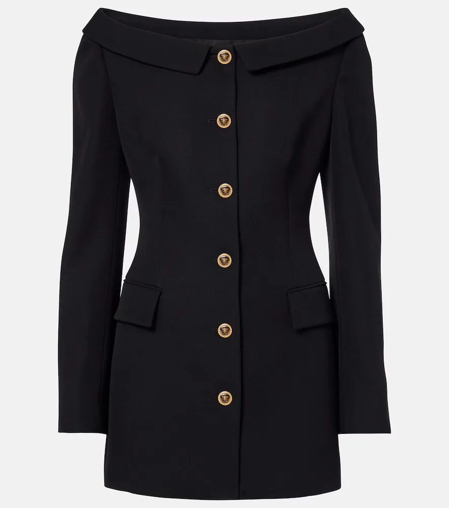 Virgin Wool Grain De Poudre Jacket by Versace