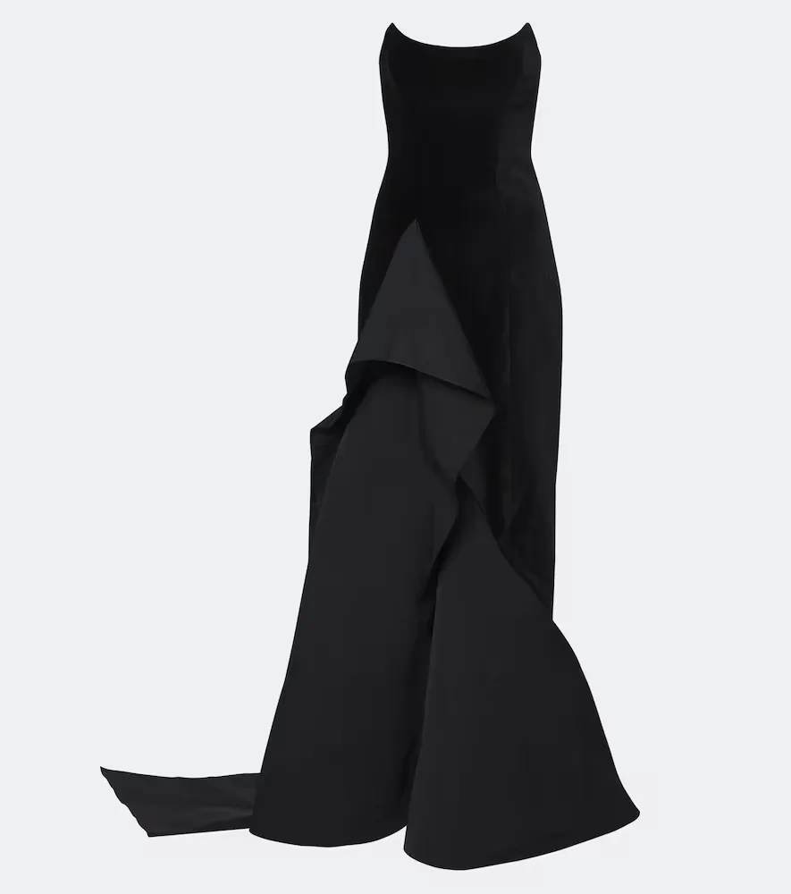 Fianne Velvet and Faille Corset Gown by Safiyaa