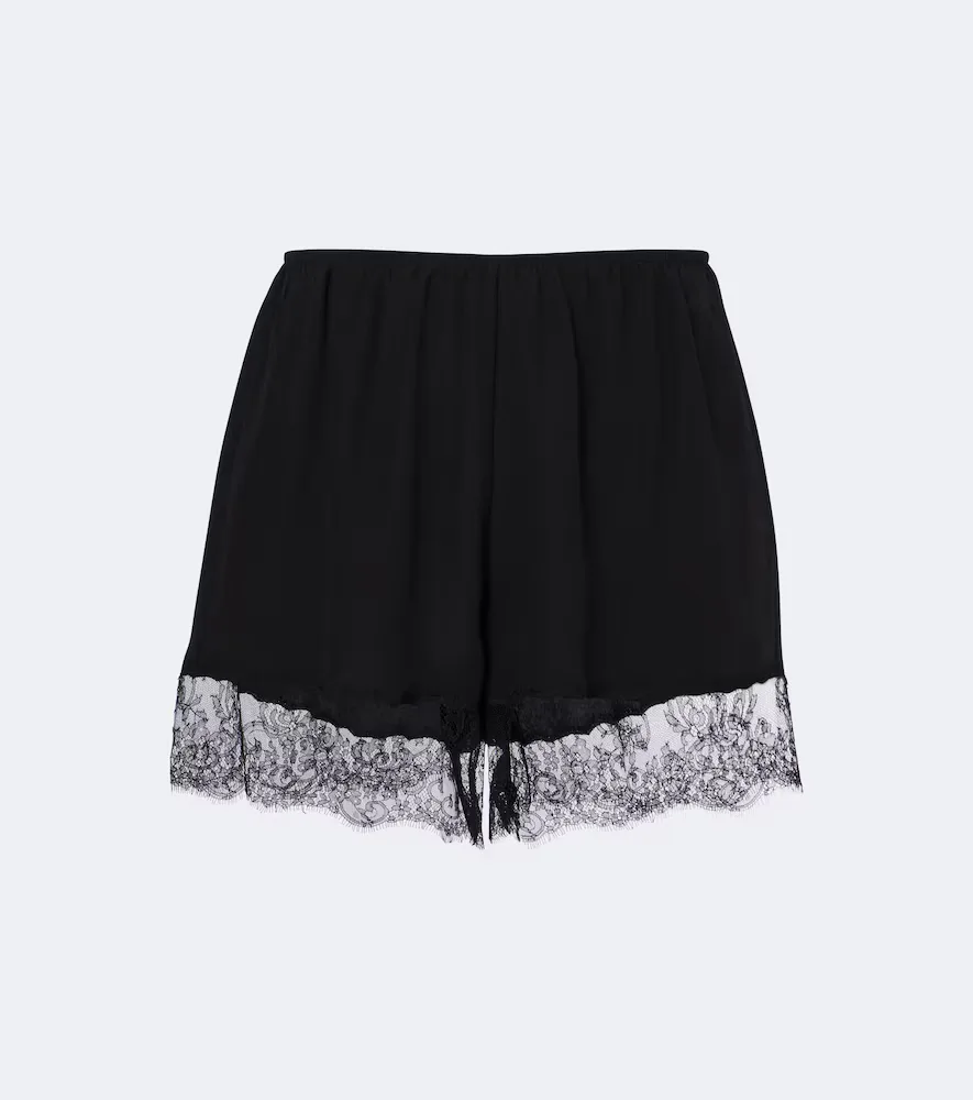 Lace-Trimmed Silk-Blend Shorts by Dolce&Gabbana