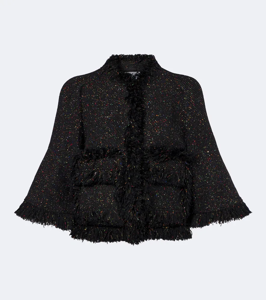 Fringed Wool-Blend Jacket by Sacai