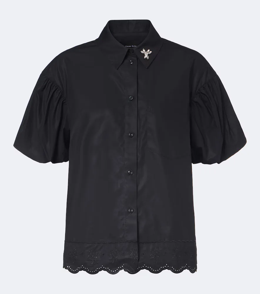 Embellished Cotton Poplin Shirt by Simone Rocha