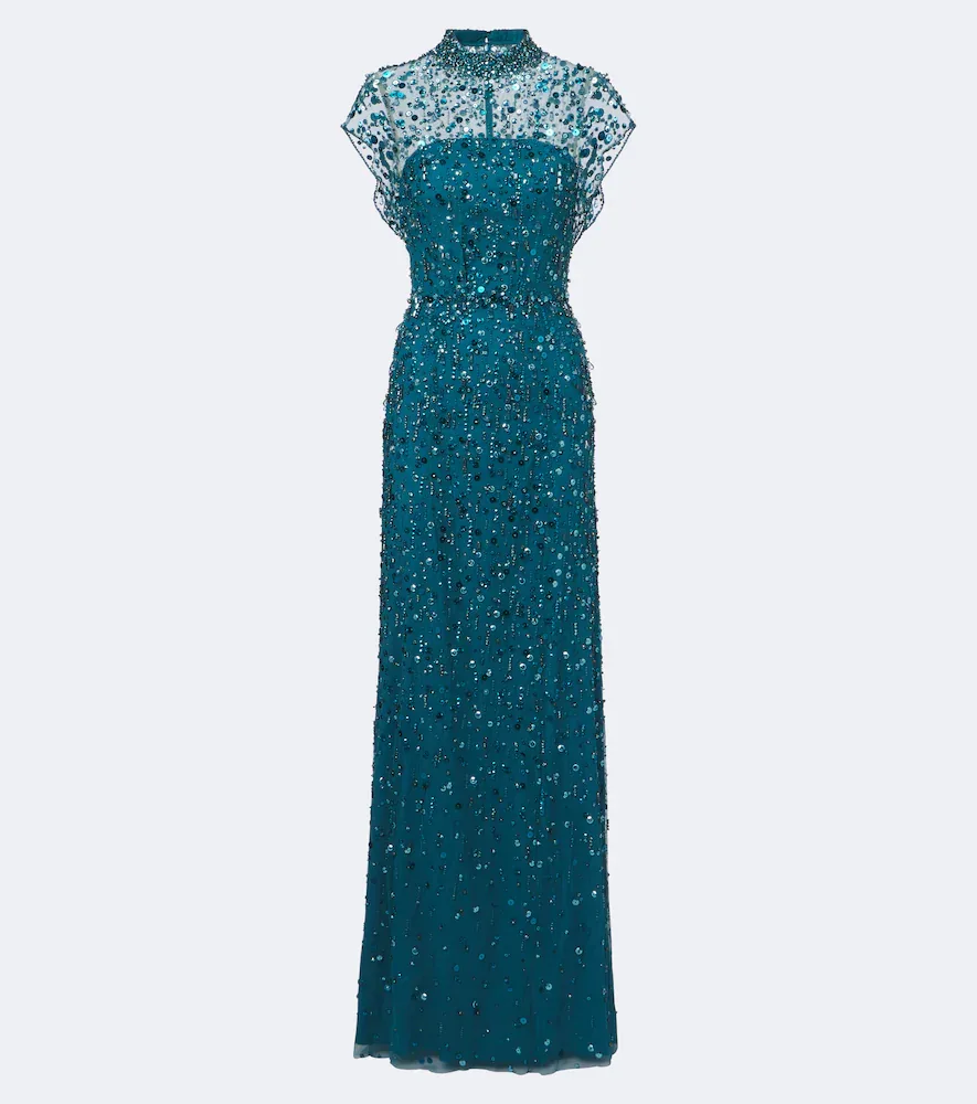 Crystal Drop Embellished Gown by Jenny Packham
