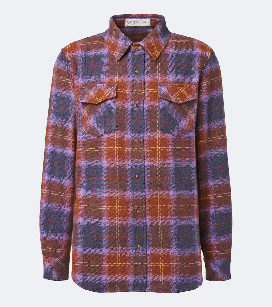 Vulcan Tartan Cashmere Shirt with Tigers Eye by Gods True Cashmere
