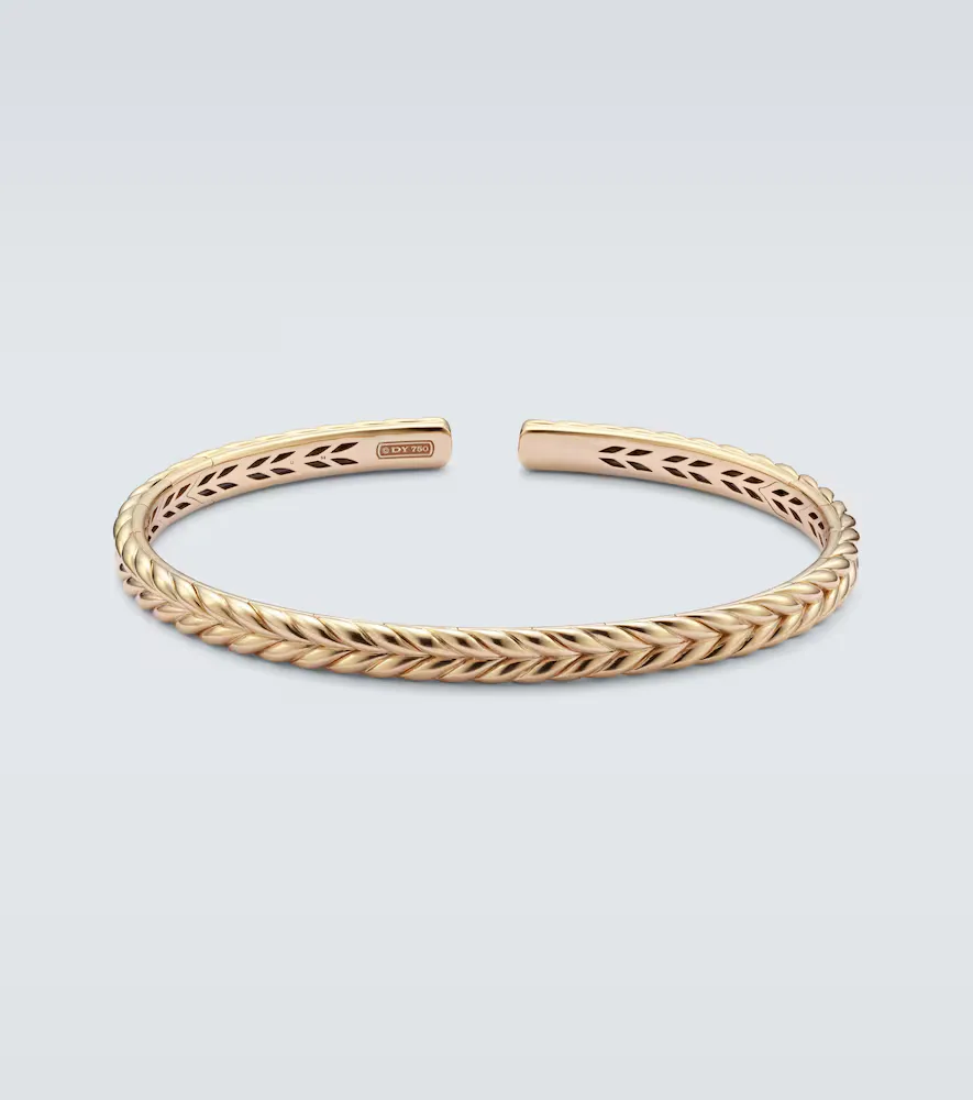 Chevron 18kt Gold Cuff Bracelet by David Yurman