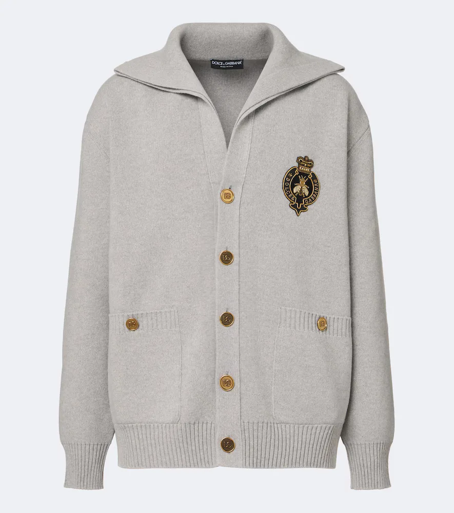 Logo Virgin Wool Cardigan by Dolce&Gabbana