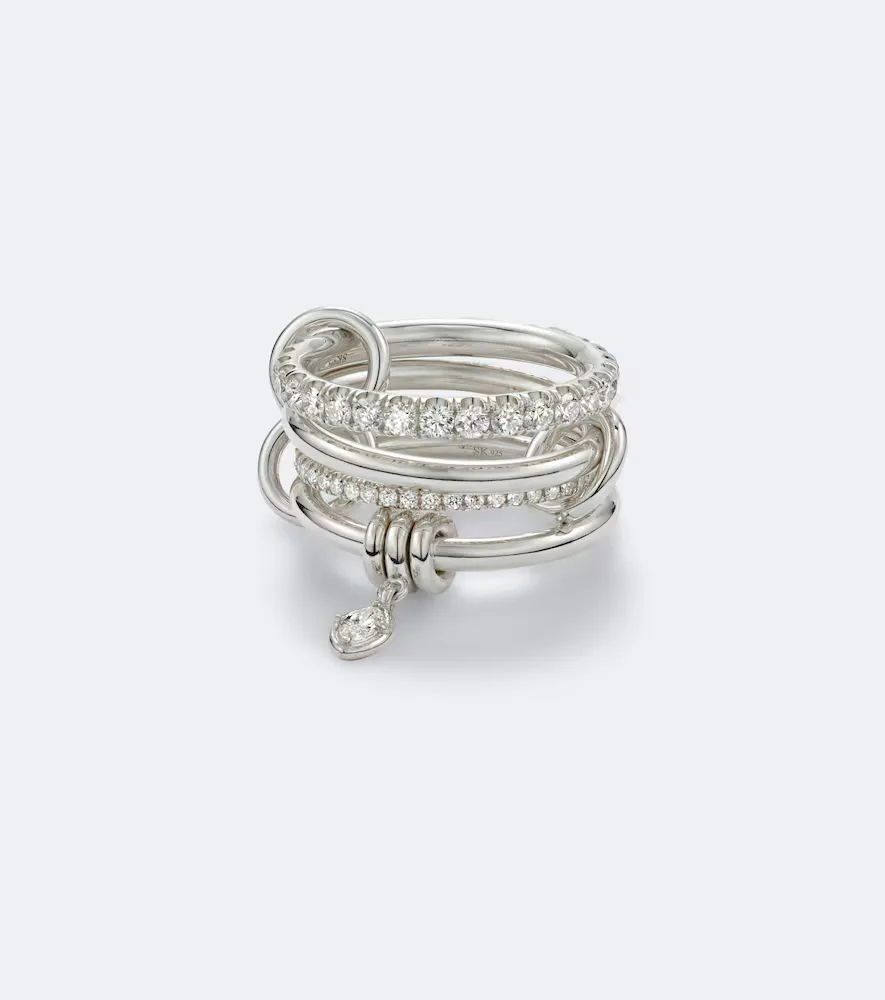 Inara Heart Sterling Silver Ring with Diamonds by Spinelli Kilcollin