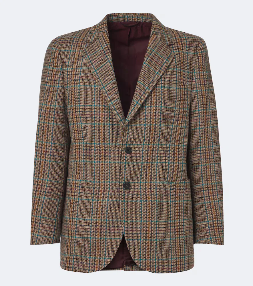 Checked Virgin Wool Blazer by Rubinacci