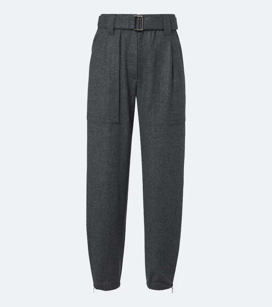 Belted Wool and Cashmere Tapered Pants by Brunello Cucinelli