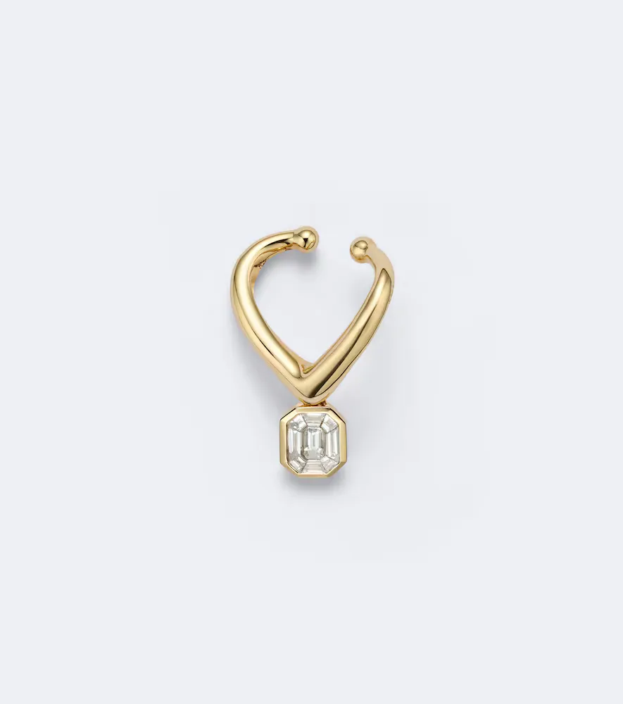 Zar 18kt Gold Single Ear Cuff with Diamond by Shay Jewelry