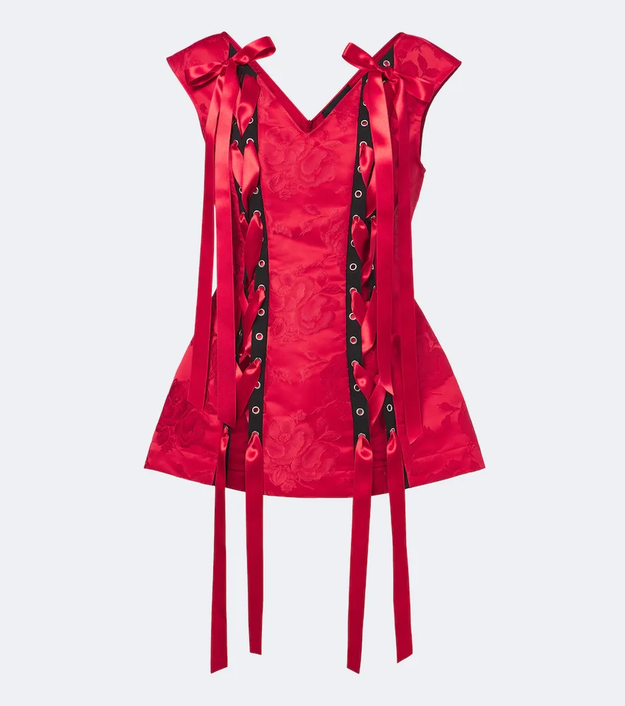 Bow-Detail Floral Brocade Top by Simone Rocha