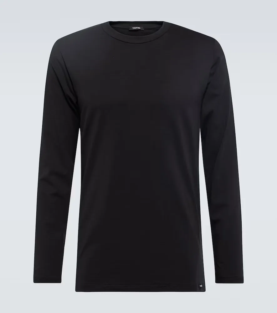 Long-Sleeve Cotton-Blend T-Shirt by Tom Ford
