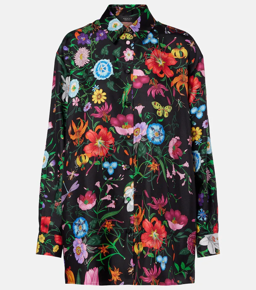 Gucci Flora Silk Twill Shirt by Gucci