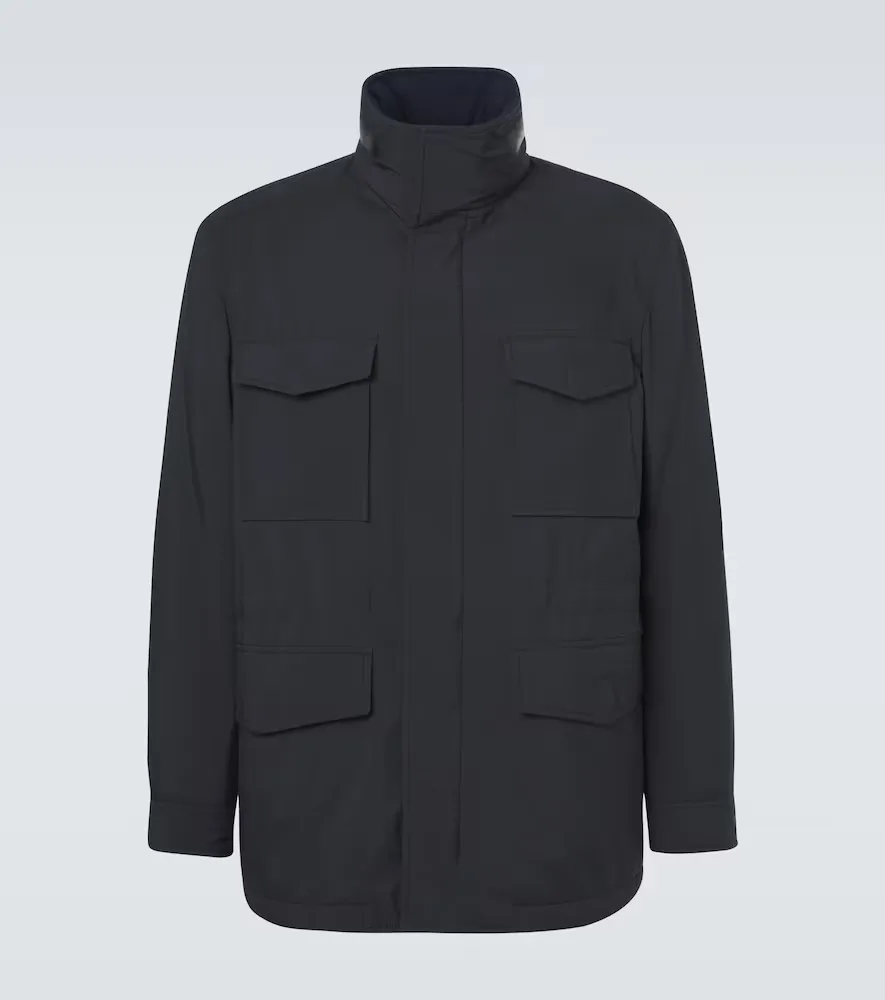 Leather-Trimmed Field Jacket by Brioni