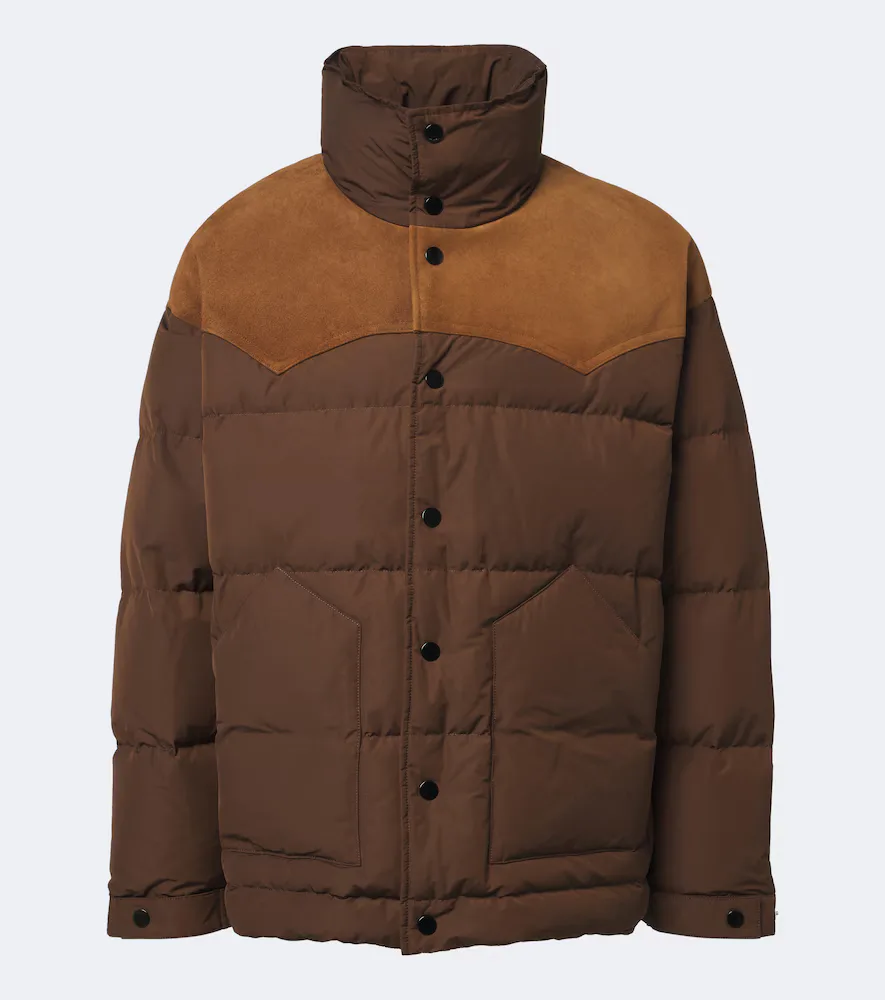 Suede-Trimmed Down Jacket by Ami Paris