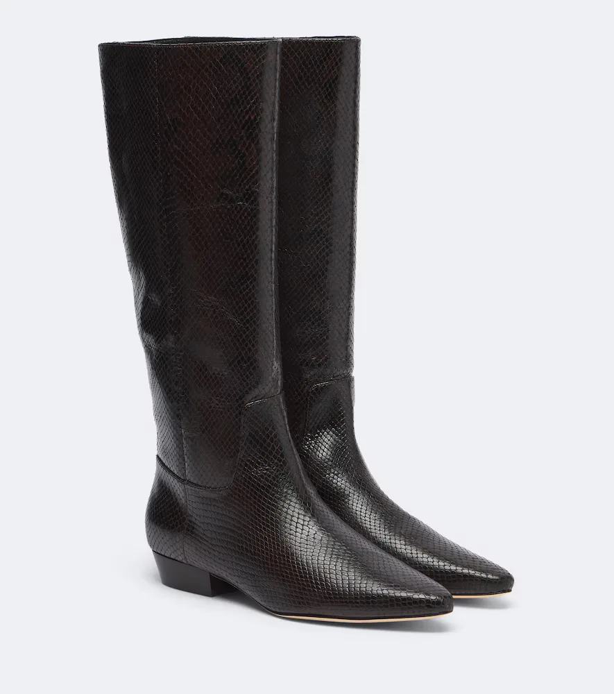 Gabrielle Leather Knee-High Boots by Veronica Beard