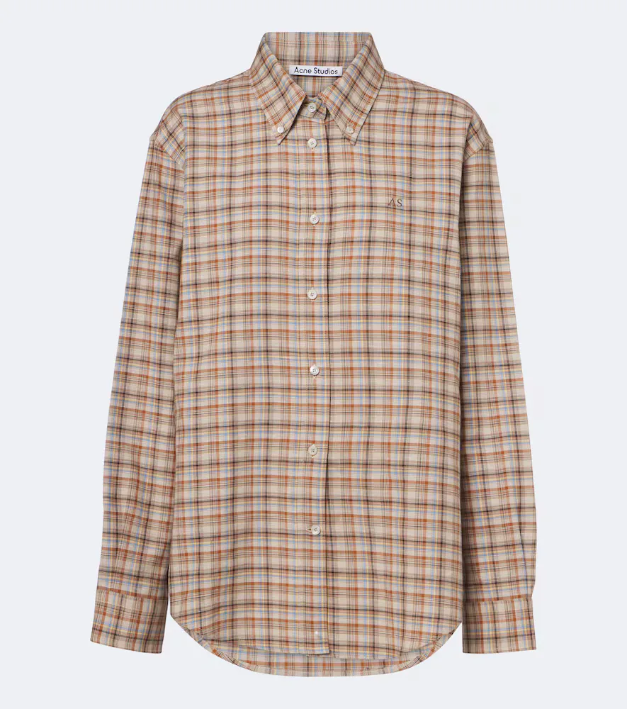 Checked Cotton and Linen Shirt by Acne Studios