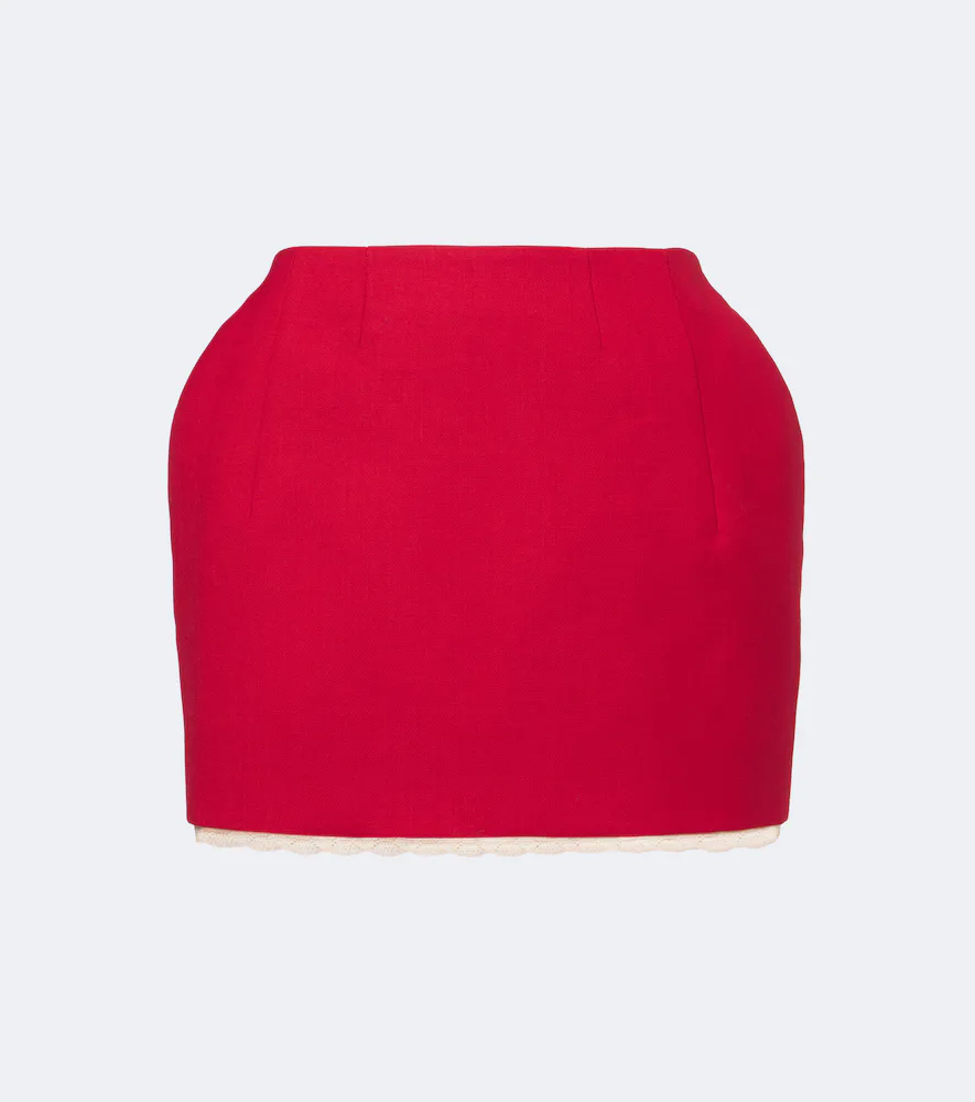 Crochet-Trimmed Virgin Wool Miniskirt by Magda Butrym