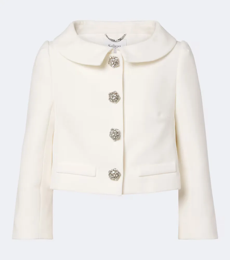 Bridal Brigitta Cropped Crepe Jacket by Safiyaa