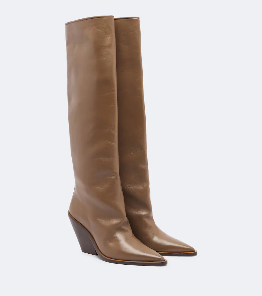 Nevada Leather Knee-High Boots by Souliers Martinez