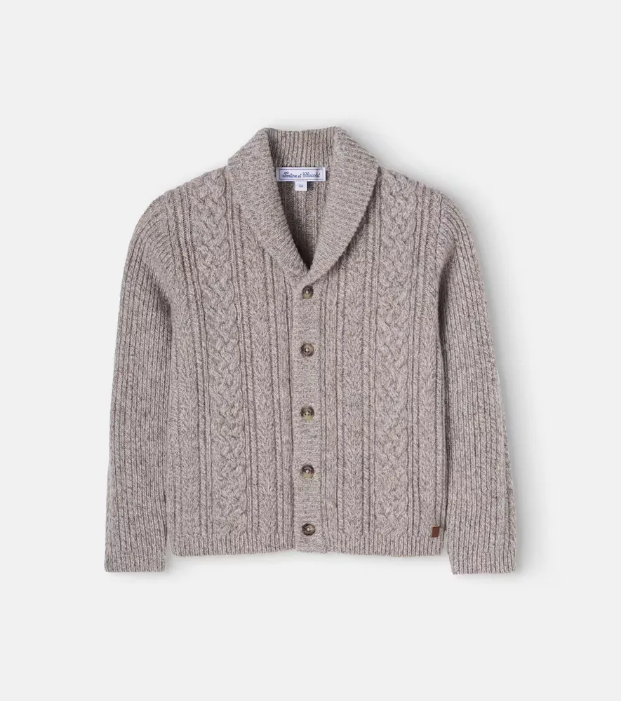 Cable-Knit Wool Cardigan by Tartine Et Chocolat
