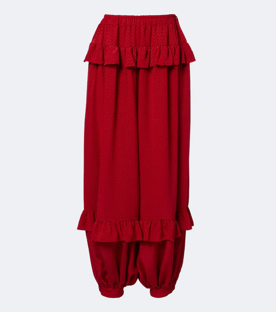 Ruffled Jacquard Silk Balloon Pants by Chloé