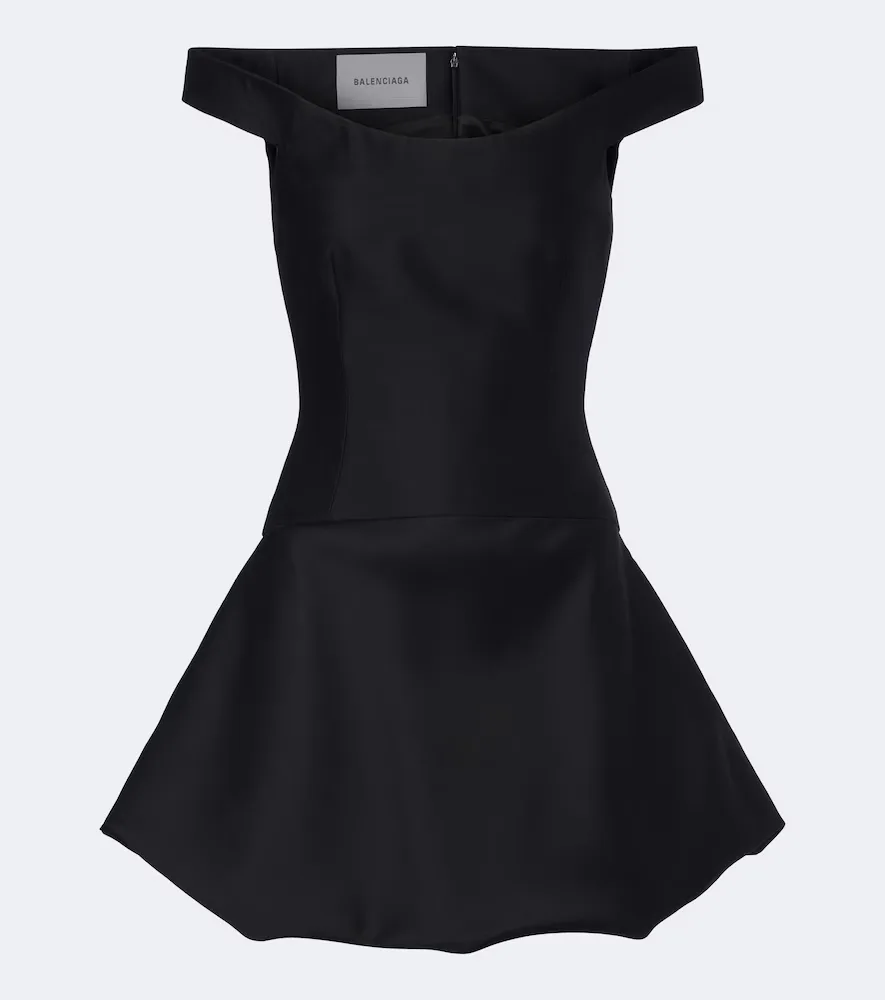 Off-Shoulder Wool and Silk Corset Dress by Balenciaga